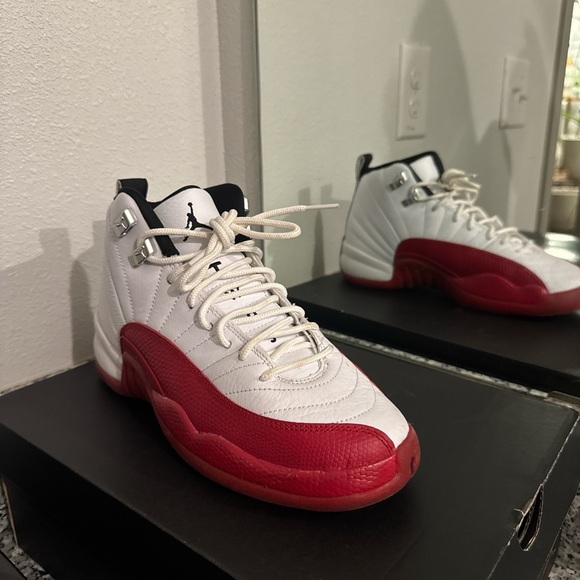 Jordan Other - Jordan Air 12 Retro in White, Black, and Red